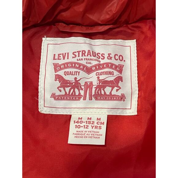 Levi's Big Kids Crop Puffer Hooded Jacket Unisex Size Medium 10 - 12 Yrs Old NWT - Picture 6 of 10